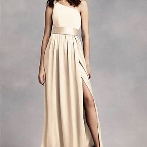Vera Wang one shoulder dress with satin sash